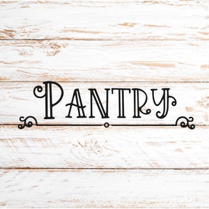 Plain Pantry Decal, Kitchen Door Vinyl Decal Sticker, Pantry Labels, Cabinet, Cute Pantry Door Sign
