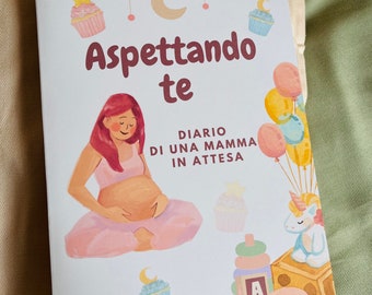 Diario Gravidanza, diario mamma in attesa, diario di una mamma, pancia che cresce, aspettando te, neonato, neonata, album, 9 mesi