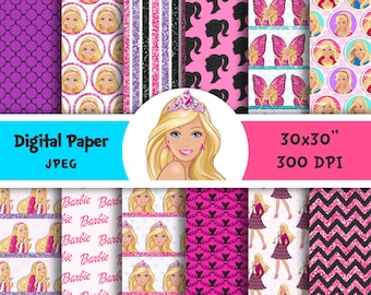barbie scrapbook paper