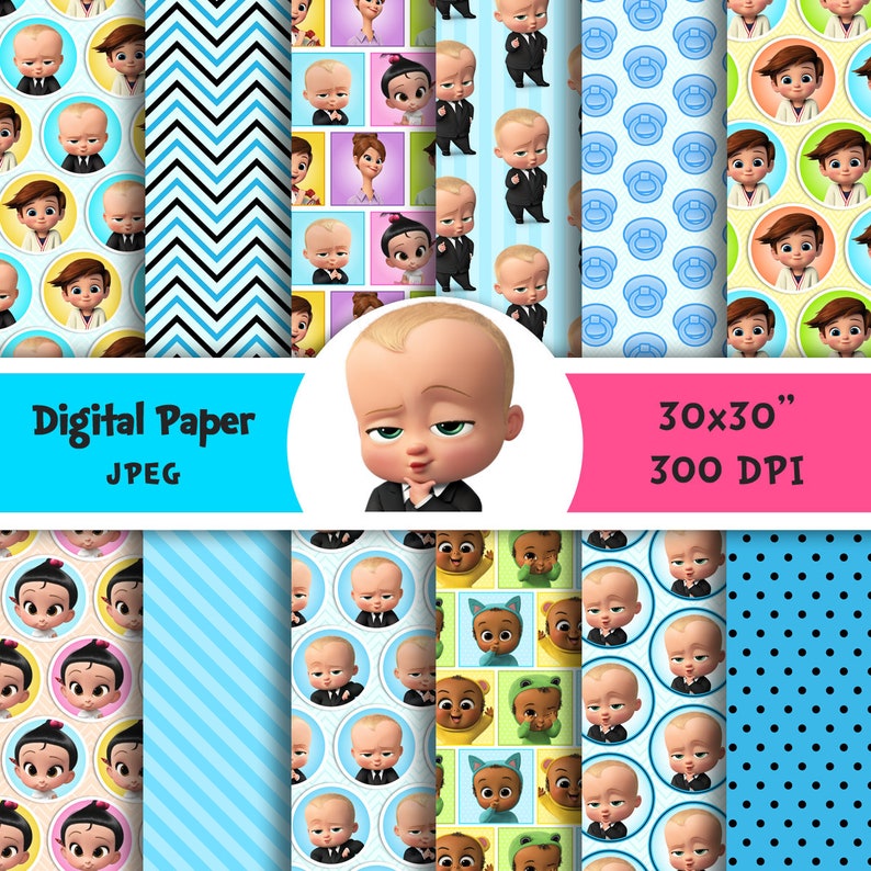 Baby Boss Tim The Triplets Staci Jimbo Digital Paper | Etsy