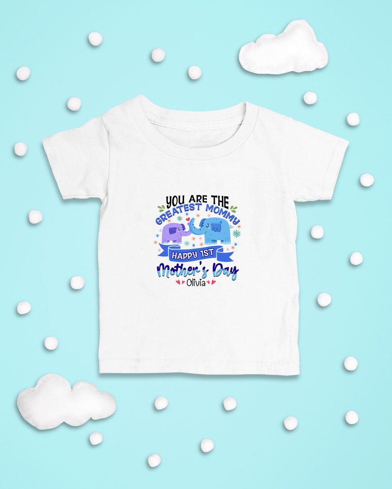 Mama Elephant Elephants Onesie You Are The Greatest Mommy Customized Name Mother/'s Day Gift Personalized Baby Bodysuit