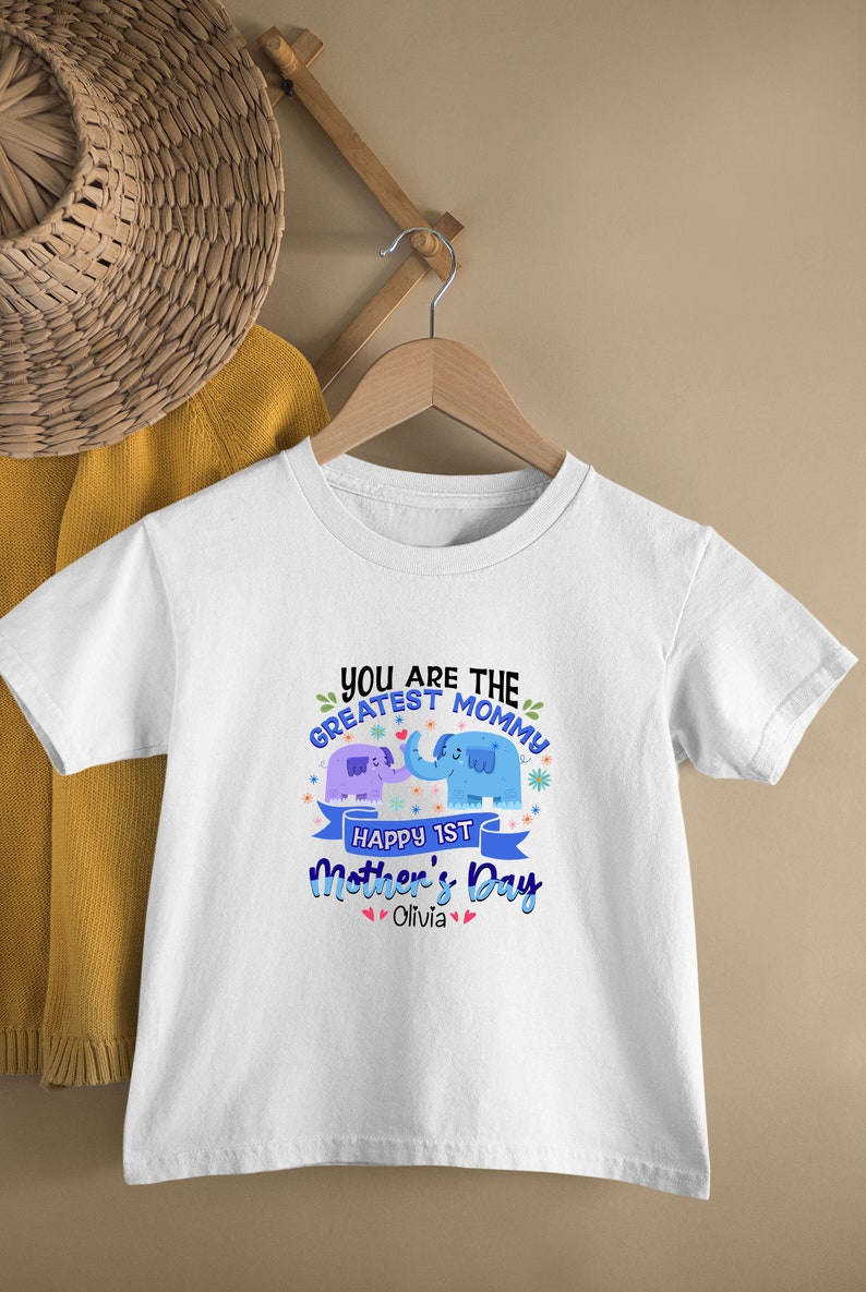 Mama Elephant Elephants Onesie You Are The Greatest Mommy Customized Name Mother/'s Day Gift Personalized Baby Bodysuit