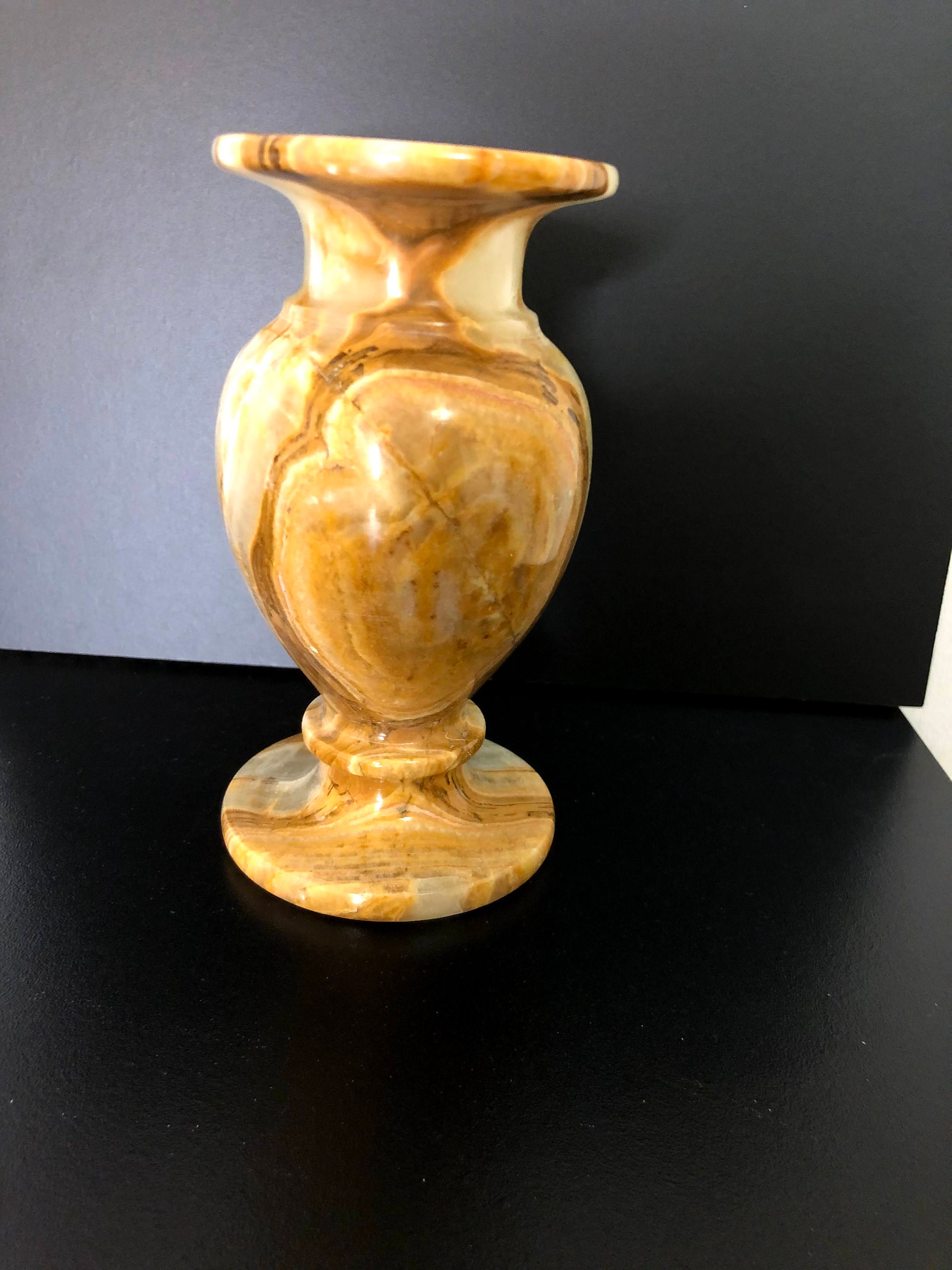 Vintage Onyx Marble Stone Vase Made in Pakistan Etsy