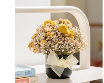 Dried Flower Bouquet in Pot | Perfect Gift | Desk Gift | Housewarming Gift | Everlasting Flowers | Honey Pot