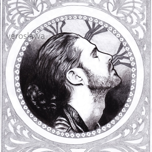 Disegno Hozier Stampa in stile Art Nouveau