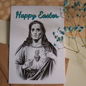 Cartolina di Pasqua con Damiano David dei Måneskin come Gesù, formato A6