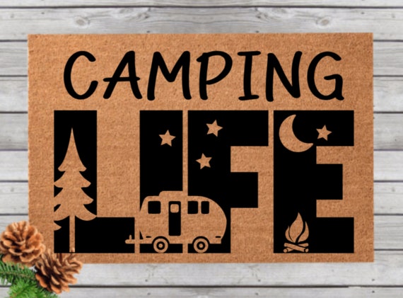 Buy: Travel Trailer Happy Campers Doormat Art Camping