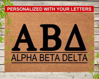 Custom Greek Letter Doormat, Fraternity Sorority Door Mat, Custom Fraternity House Welcome Mat, Initiation Gift, Big Brother Sister Present