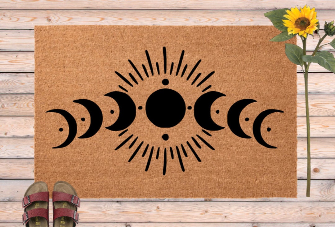 Moon Phase Door Mat, Celestial Decor, Sun Doormat, Witchy, Witchtok
