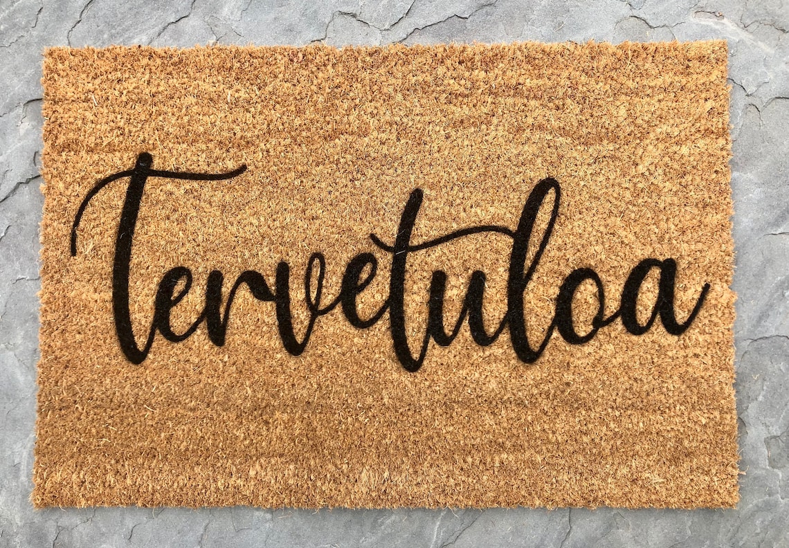Tervetuloa Doormat Finnish Tervetuloa Mat Coir Etsy