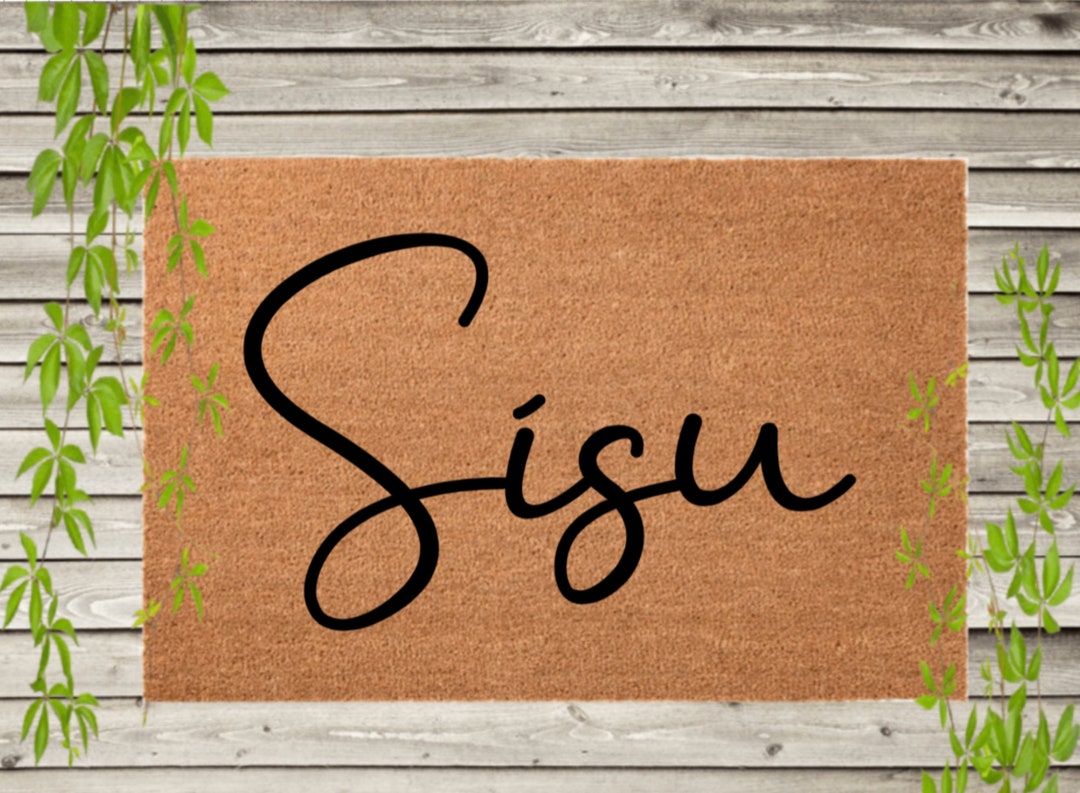 Sisu Doormat Finnish Script, Sisu Mat, Coir Doormat, Outdoor