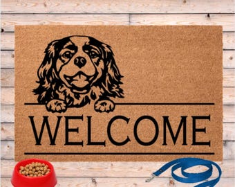 Cavalier King Charles Doormat, We Know You ARE Here Door Mats