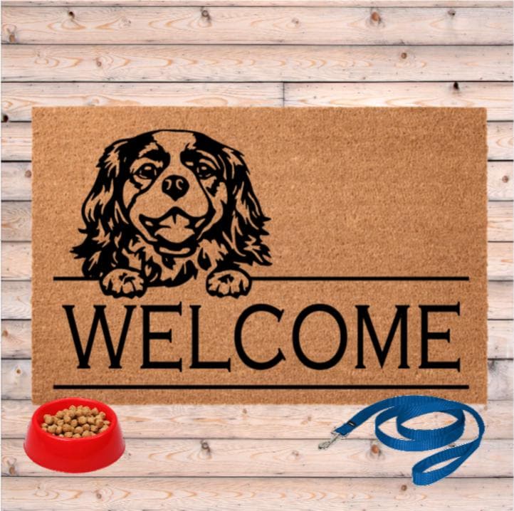 Cavalier King Charles Spaniel Welcome Doormat Dog Lover Gift Women Dog Door Mat Spaniel Decor Doggie Front Door Decoration Dog Mom Etsy