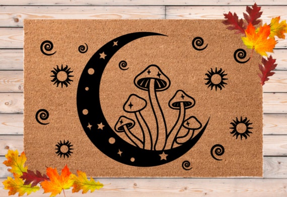 Moon Doormat, Mushroom Doormat, Boho Decor, Mystical Door Mat, Magical  Trippy Welcome Mat, Witchy Decor, Host Hostess Home Gift, Celestial 