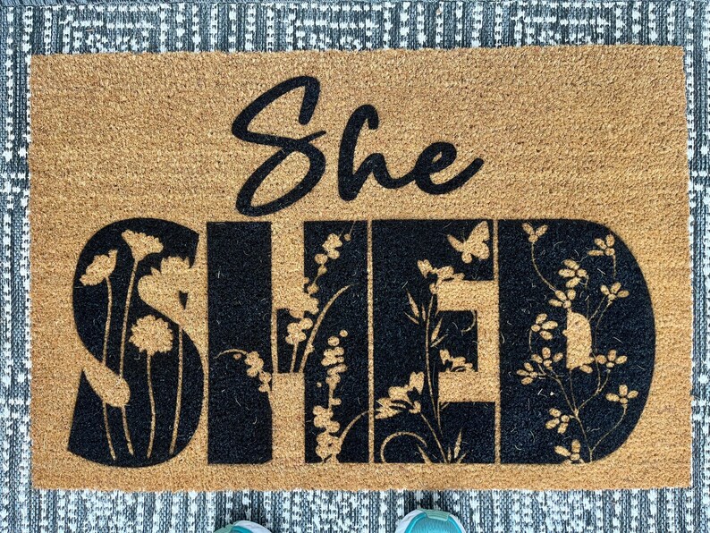 She Shed Doormat Girls House Door Mat Girls Only Etsy
