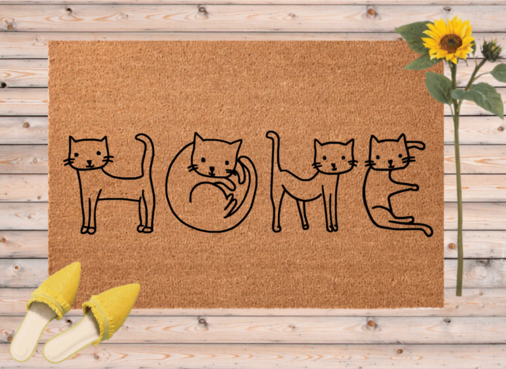 Cat HOME Doormat Cat Lover Door Mat Cats Love Home Doormat Etsy