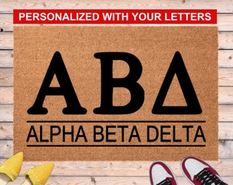 Custom Greek Letter Doormat, Fraternity Sorority Door Mat, Custom Fraternity House Welcome Mat, Initiation Gift, Big Brother Sister Present
