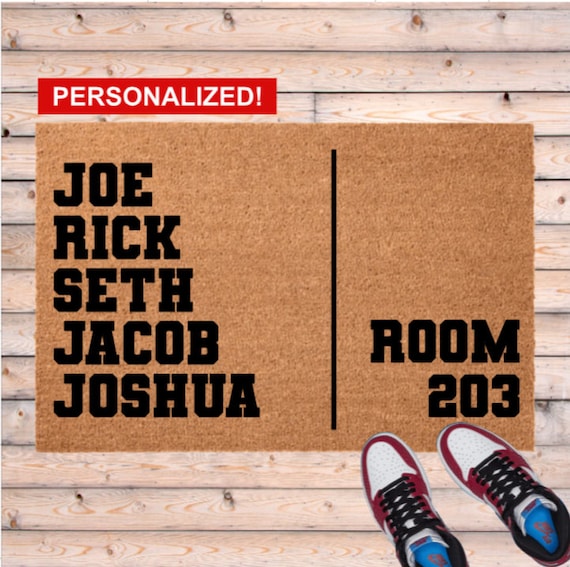 College Roommate Doormat, Roomies Custom Door Mat. Dorm Doormat, Personalized Dorm Room Decor, Freshman Girl Boy Grad Gift, Dorm Gift, Names