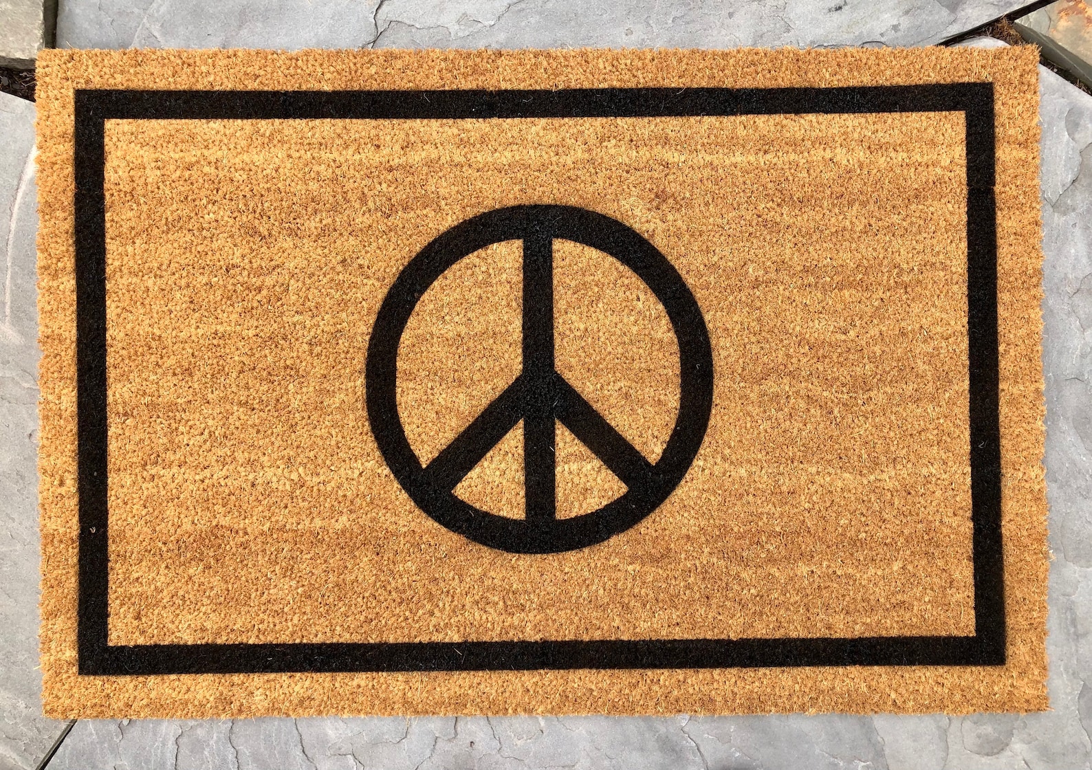 Peace Door Mat Peace Sign Doormat Peace Symbol Coir Etsy