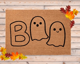 Boo Doormat, Ghost Door Mat, Halloween Welcome Mat, Outdoor Scary Welcome Mat,  Holiday Door Mat, Front Door Decor, Entryway Rug, Realtor