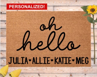 College Roommate Doormat, Roomies Custom Door Mat. Dorm Doormat, Personalized Dorm Room Decor, Freshman Girl Boy Grad Gift, Dorm Gift, Names