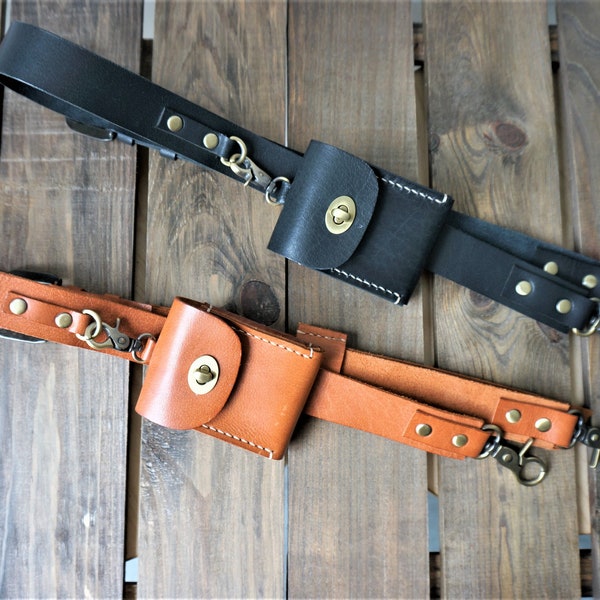 30mm Vegetable Tanned Shoulder Strap // Gift Ideas 2021 // Guitar Strap // Removable Hook Bag Straps //Removable Pouch // Valentine Gift