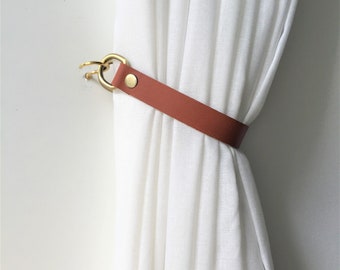 Minimalist Leather Curtain Tie-Back // Modern Decor // Window Treatment // Leather Curtain Tie Back // Home Decor // Mother's day gift