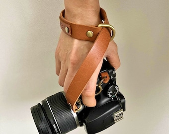 Gifts Under 20 // Adjustable Leather Camera Wrist Strap + FREE Personalisation // Wrist Lanyard For DSLR, SLR // Valentine Gift //