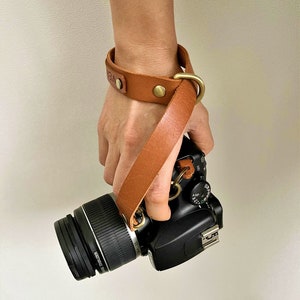 Gifts Under 20 // Adjustable Leather Camera Wrist Strap + FREE Personalisation // Wrist Lanyard For DSLR, SLR // Valentine Gift //