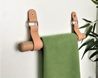 Minimalist Leather Strap Hanger Bath Towel Holder Rack Hanging Storage  Toilet Paper Holder Kit Decor Interior Design House Warming Gift