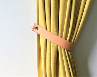 Leather Curtain Tieback Modern Decor Window Treatment Minimalist Leather Curtain Tie-Back New Home Decor Interior Design House Warming Gift