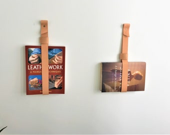 Leather Book Rack // Leather Multi Strap // Towel Rack holder //  Leather Magazine Holder // Leather Strap Hanger // Leather strap shelf