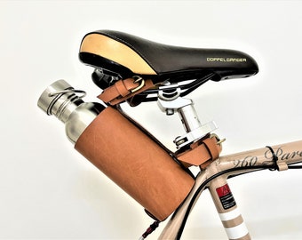 Bike bottle holder // Leather bottle holder // Bike bottle carrier // Bike bottle cage