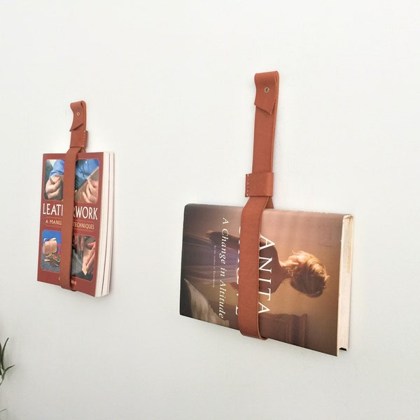 Leather Magazine Holder // Wall mail organizer // Kitchen Towel Holder //  Leather Book Holder // Magazine Rack // Hanging Storage // Decor