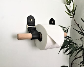Minimalist Leather Wall Hook Towel Rack Hanging Storage Toilet Paper Holder Kit Home Decor Interior Design House Warming Gifts Idea 2023