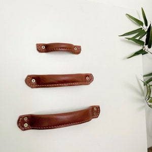 Leather Door Handle // Drawer Pulls // Leather Handle // Leather Drawer Pull // Leather Pull // Leather Dresser Pull // Cabinet Pulls image 1