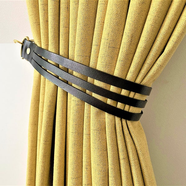 Minimalist Leather Curtain Tieback Elegant Tieback Modern Decor Window Treatment  New Home Decor Interior Design House Warming Gifts Idea