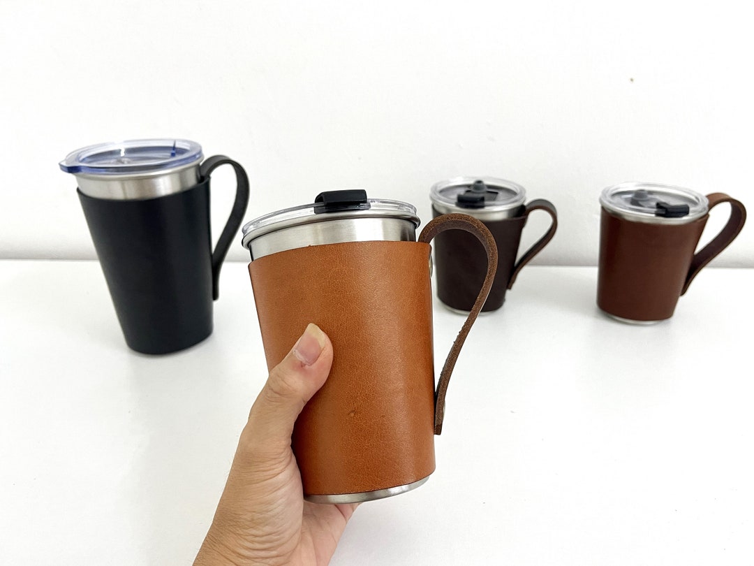 Personalized Leather Cup Sleeve Leather Cup Holder Coffee Cup Sleeve ...