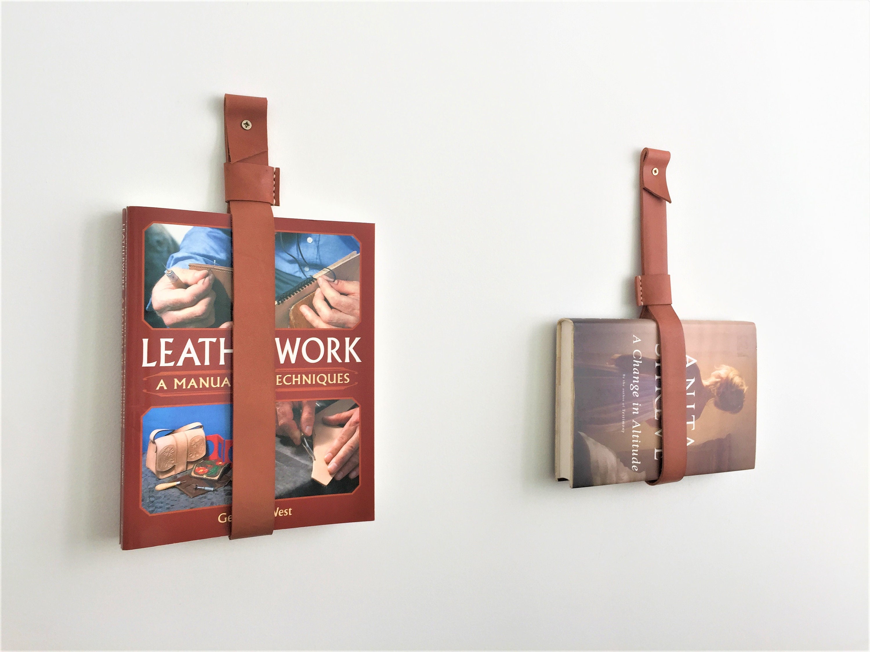 Leather Book Holder // Magazine Rack // Leather Magazine Etsy
