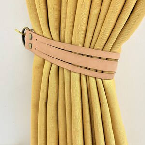 Minimalist Leather Curtain Tieback Elegant Tieback Modern Decor Window Treatment New Home Decor Interior Design House Warming Gifts Idea image 3