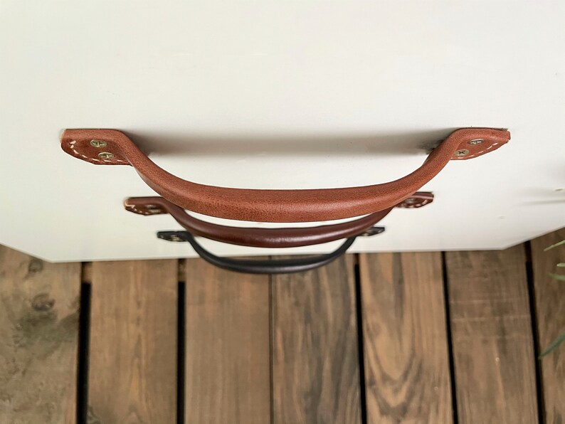 Leather Door Handle // Drawer Pulls // Leather Handle // Leather Drawer Pull // Leather Pull // Leather Dresser Pull // Cabinet Pulls image 5