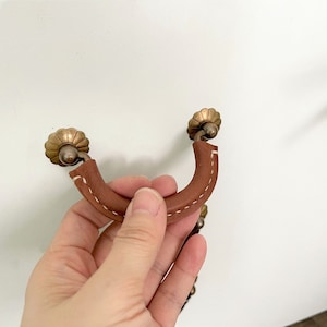 Vintage Lederknauf // Retro Stil Griff // Minimalistisch // Klassisch // Messing mit Ledergriff // Lederknauf // Schrankknauf