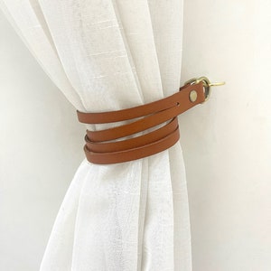 Handcrafted Genuine Leather Curtain Tie | Minimalist Drapery Holdback | Nordic Home Decor | Home Accessory | Bedroom Living Room Decor