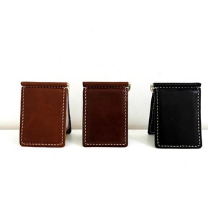Minimalist Wallet with Credit Card Holder Gift for Him Leather Money Clip  Small leather wallet  Leather Money Clip Gift for Men