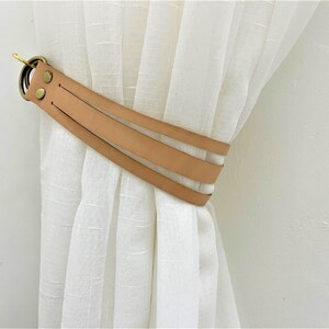 Minimalist Leather Curtain Tieback Elegant Tieback Modern Decor Window Treatment New Home Decor Interior Design House Warming Gifts Idea image 2