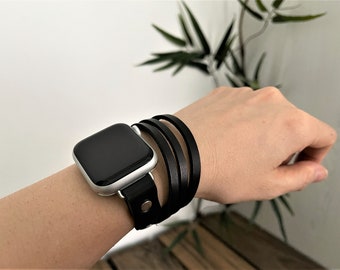 Apple Watch Wrist wrap bracelet // Apple Watch leather strap 38mm 40mm 41mm 42mm 44mm 45mm //  Band for Apple Watch All Series