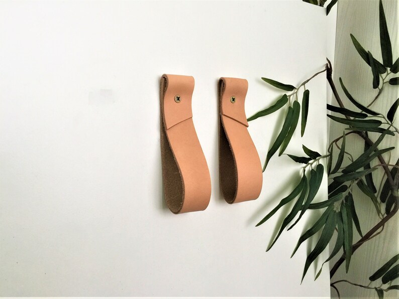 Leder Türgriff / / Leder Schublade zieht / / minimalistische | Etsy