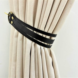 Minimalist Leather Curtain Tieback Elegant Tieback Modern Decor Window Treatment New Home Decor Interior Design House Warming Gifts Idea image 8