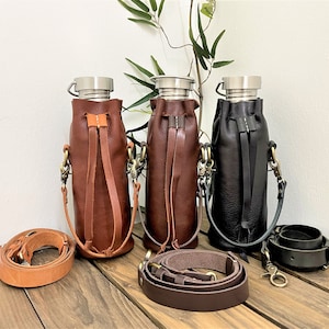 Leather Yeti Water Bottle 20 Oz Holder Beer Drink Keeper Hunting Water  Bottle Pouch Water Bottle Sling for Belt Water Bottle Carrier Holster 