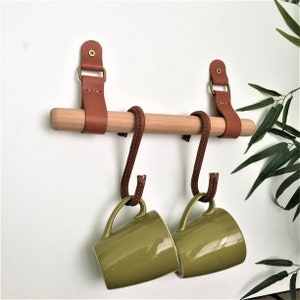 Minimalist Leather Strap Hanger Bath Towel Holder Rack Hanging Storage Toilet Paper Holder Kit Decor Interior Design House Warming Gift image 2